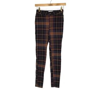 We The‎ Free Plaid Skinny Pants Stretch Casual Career Fall